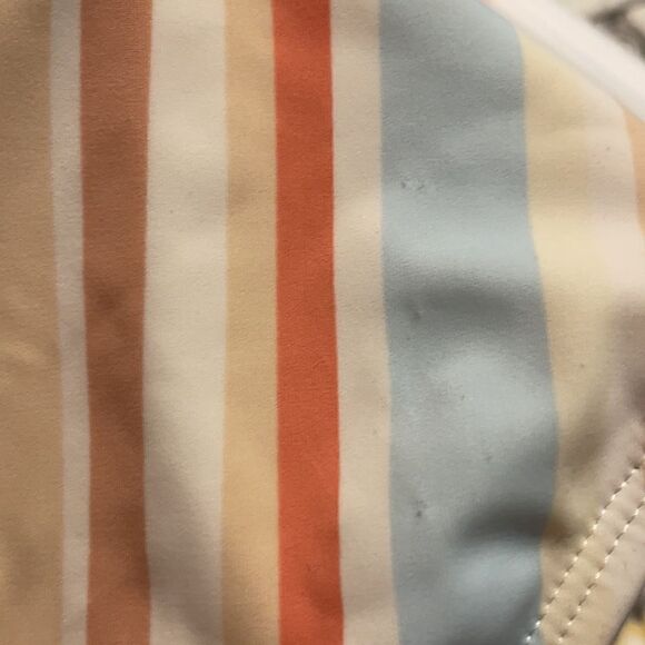 Xhilaration Multi Striped Hipster Bikini Bottom Junior Medium White Beige Clay - Picture 12 of 12